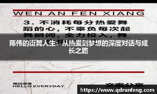 陈伟的街舞人生：从热爱到梦想的深度对话与成长之路